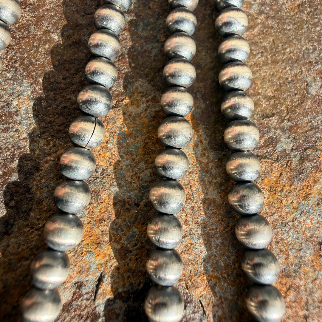 Native American Made Sterling Silver Pearls Rain Cloud Pierced Earrings