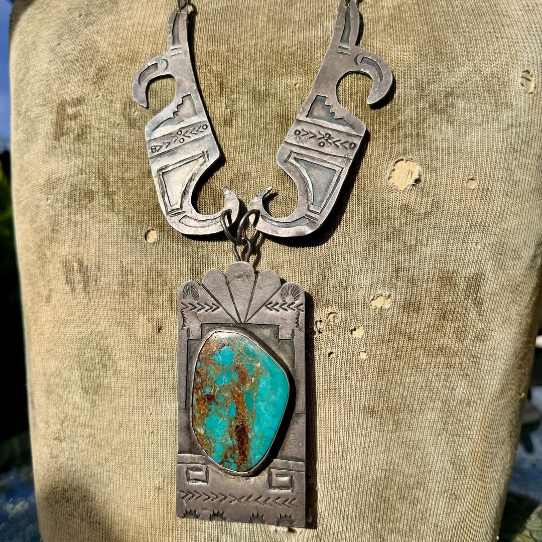 "The Big Daddy" Navajo Sterling Silver & Turquoise Necklace