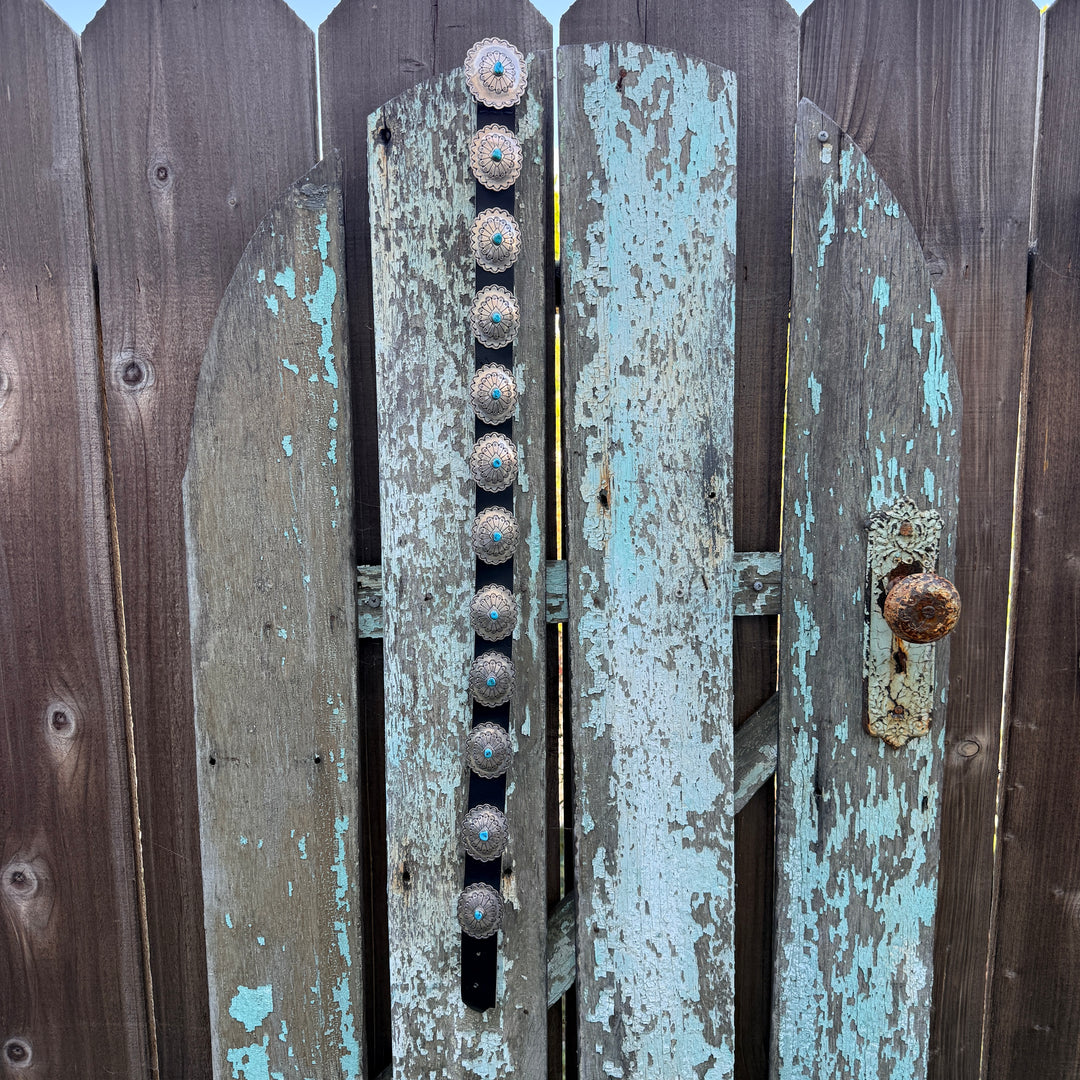 Vintage Navajo Sterling Silver & Turquoise Concho Belt