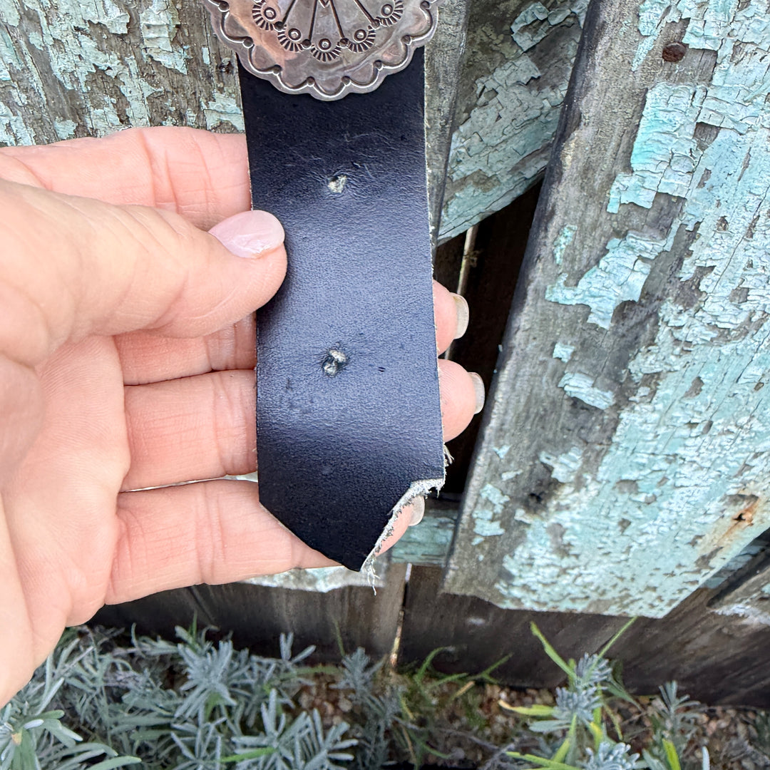 Vintage Navajo Sterling Silver & Turquoise Concho Belt