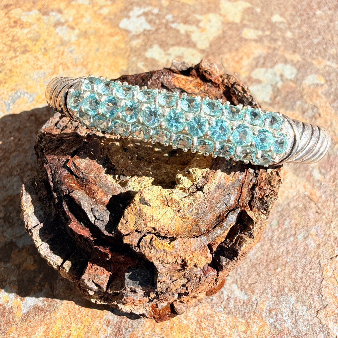 Sterling Silver & Pale Blue CZ Bracelet