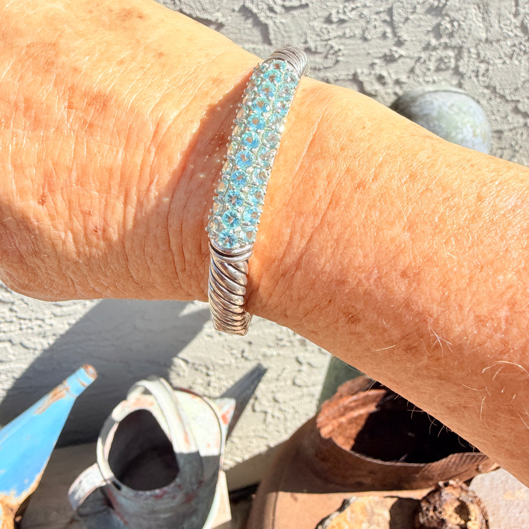 Sterling Silver & Pale Blue CZ Bracelet