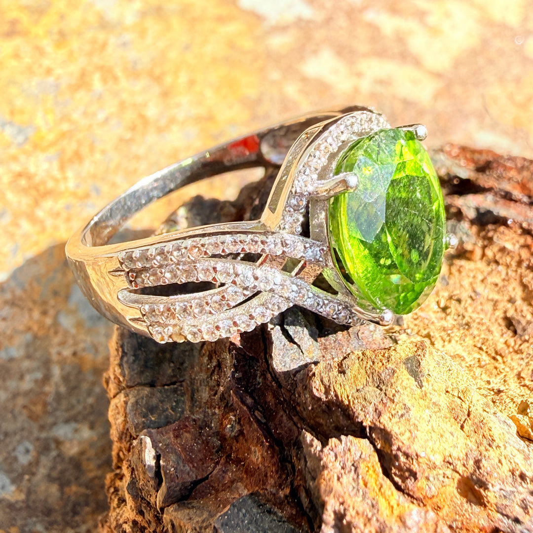 Pre-owned Sterling Silver & CZ Ring Size 12