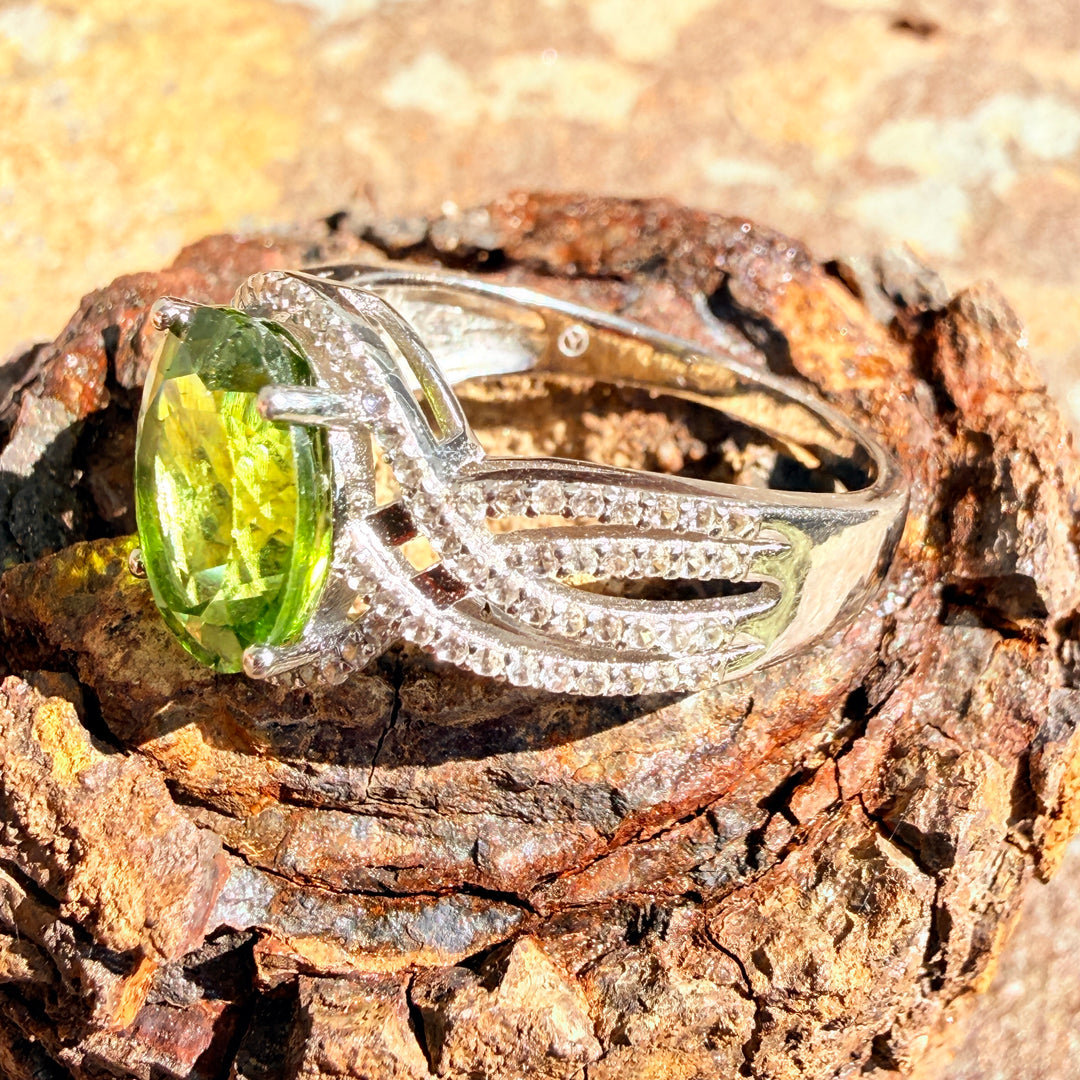 Pre-owned Sterling Silver & CZ Ring Size 12