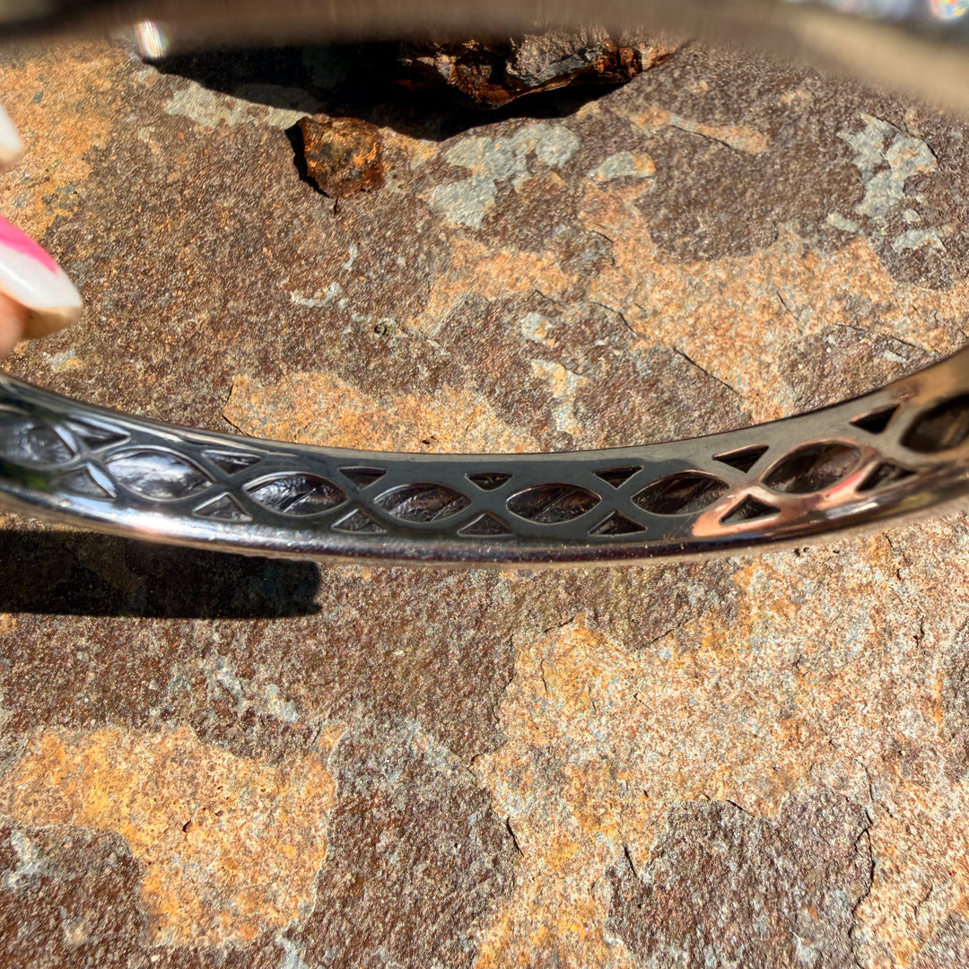 Judith Ripka Sterling Silver Hinged Bangle Bracelet