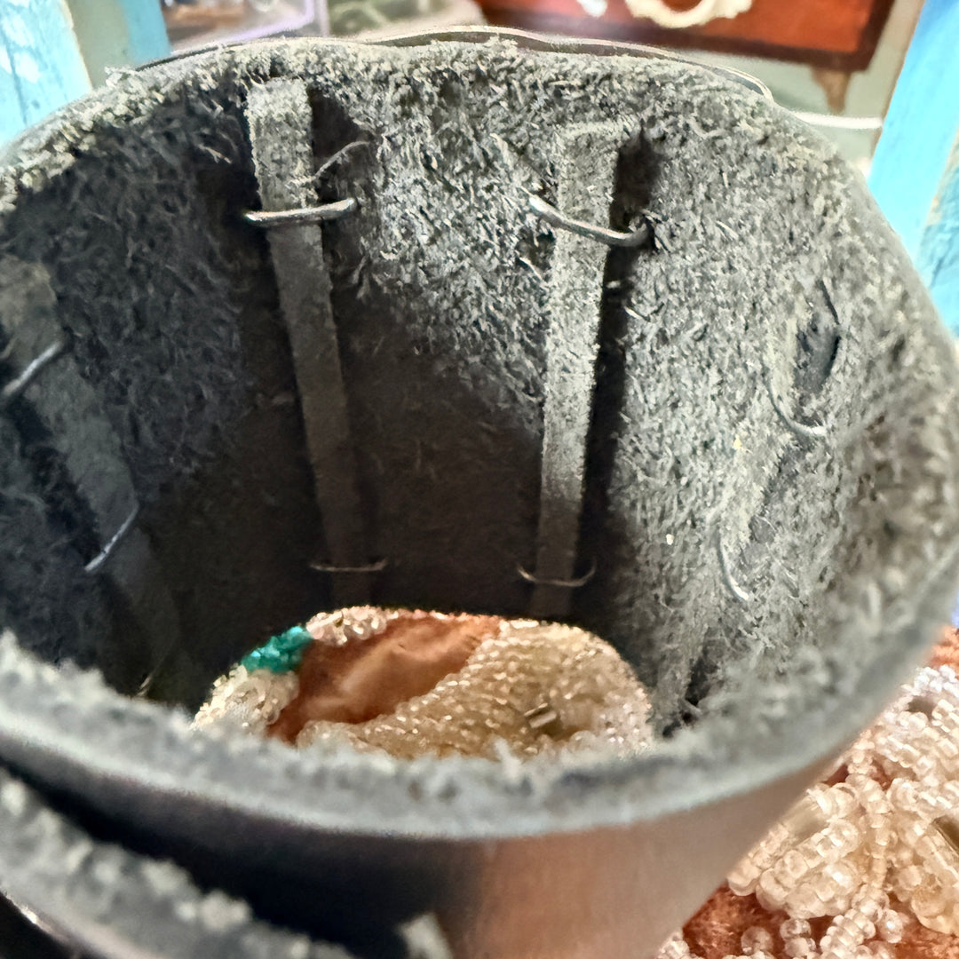 Sterling Silver Turquoise Black Leather Ketoh