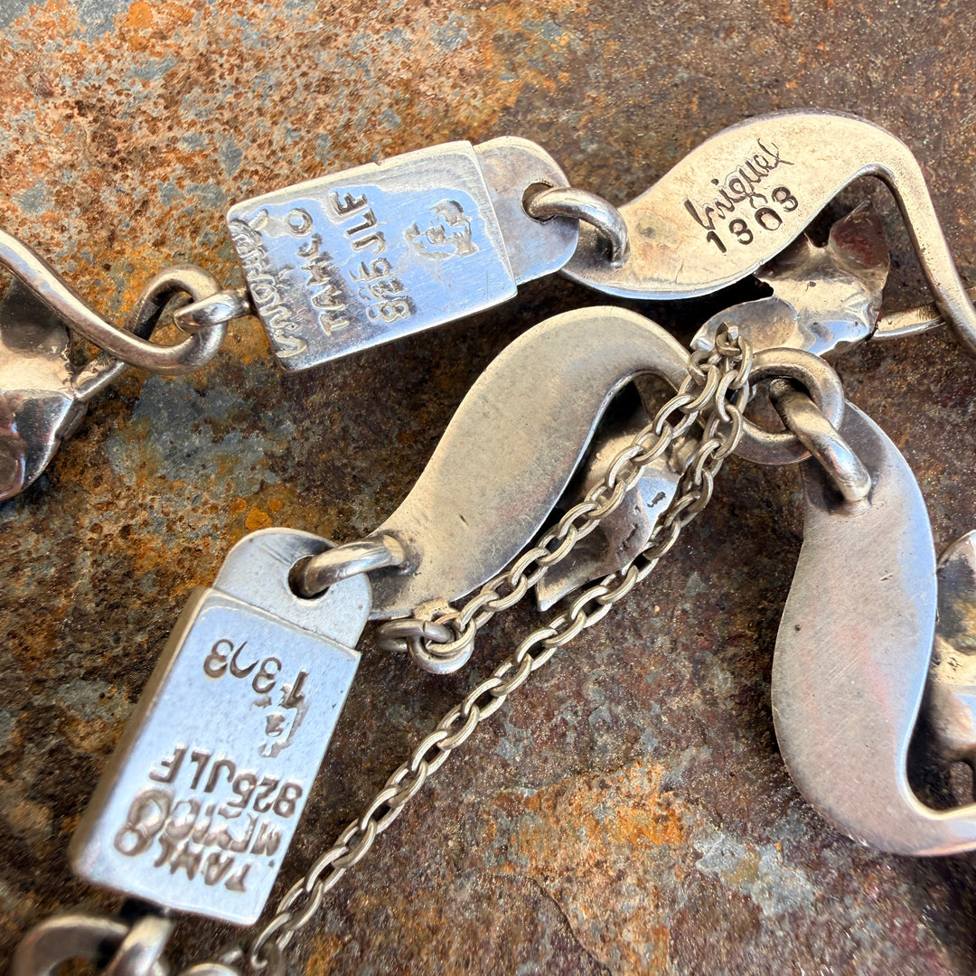 Vintage Sterling Silver Necklace & Bracelet Set Mexico