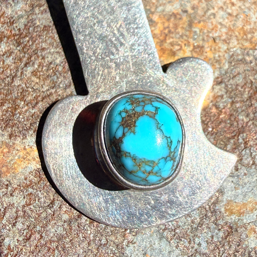 Sterling Silver & Turquoise Isleta Style Dragonfly Cross Necklace Piaso