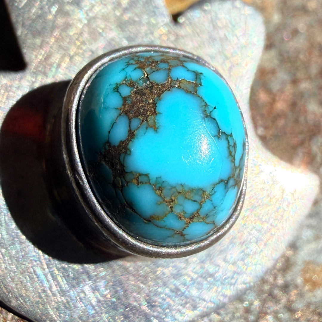 Sterling Silver & Turquoise Isleta Style Dragonfly Cross Necklace Piaso