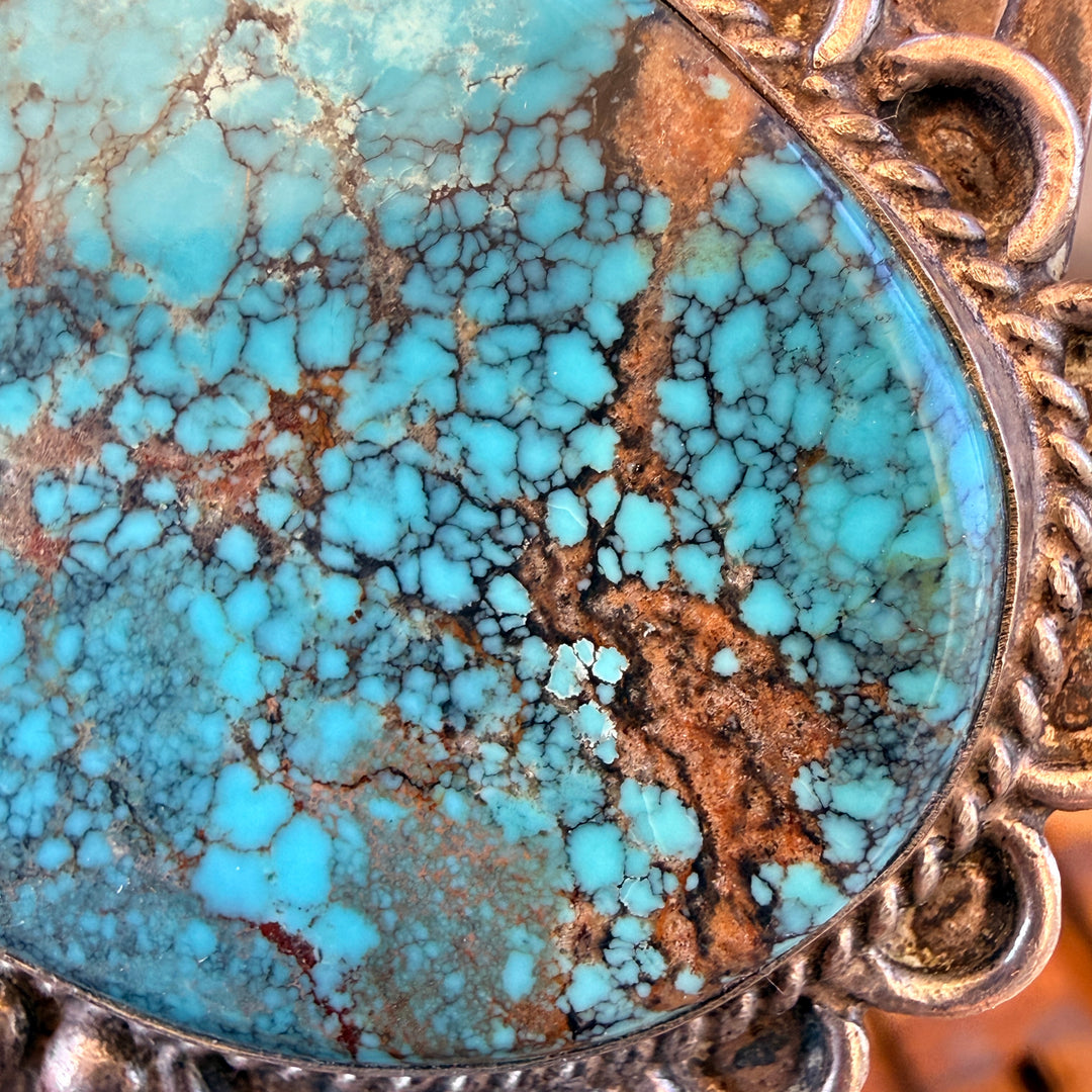 Vintage Native American Sterling Silver & Turquoise Cuff Bracelet