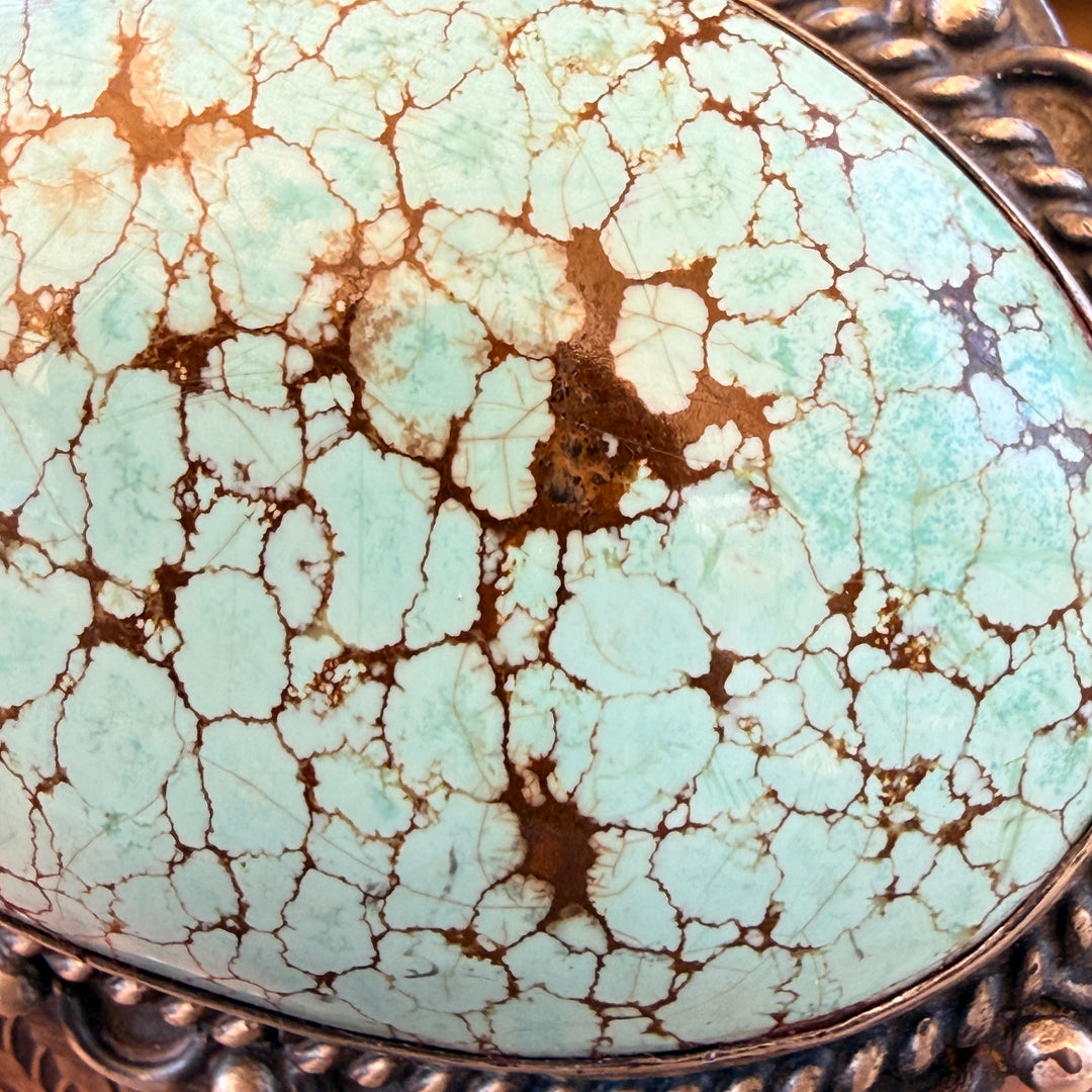 Vintage Native American Sterling Silver & Turquoise Cuff Bracelet