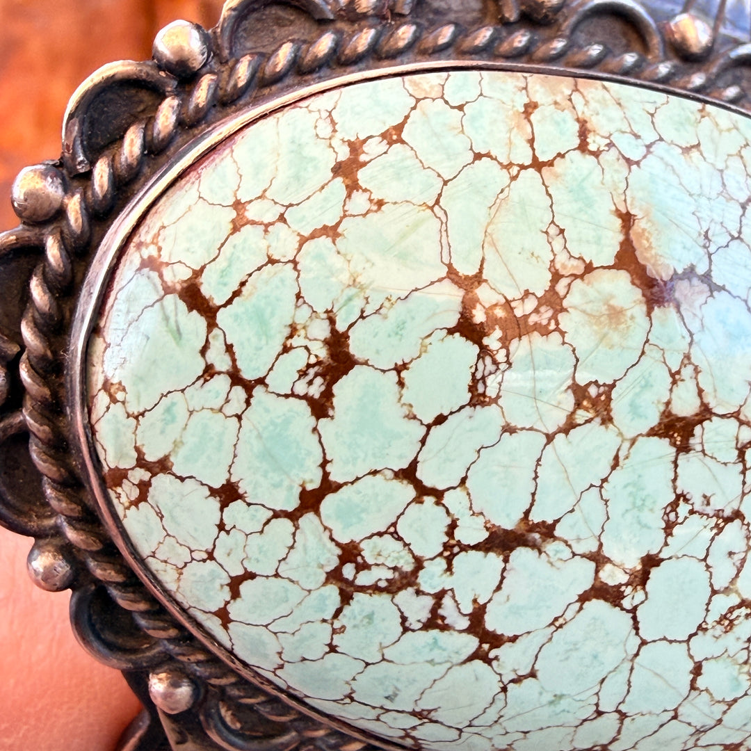 Vintage Native American Sterling Silver & Turquoise Cuff Bracelet