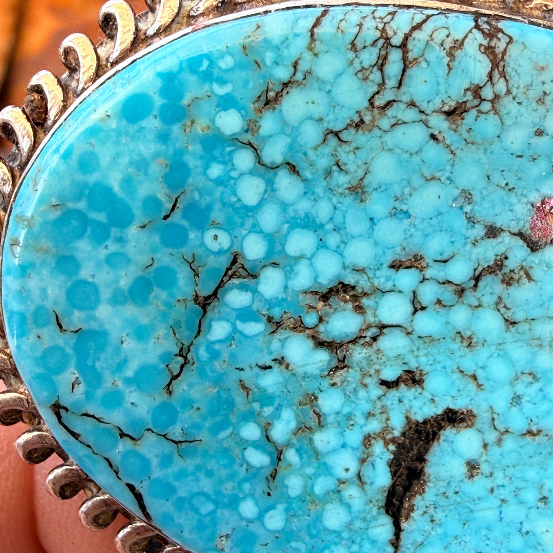 Vintage Native American Sterling Silver & Turquoise Cuff Bracelet
