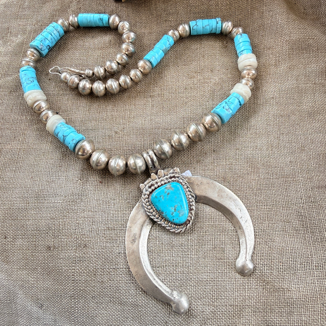 Sterling Silver Naja Turquoise Beaded Necklace