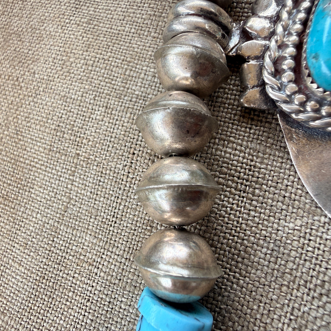 Sterling Silver Naja Turquoise Beaded Necklace