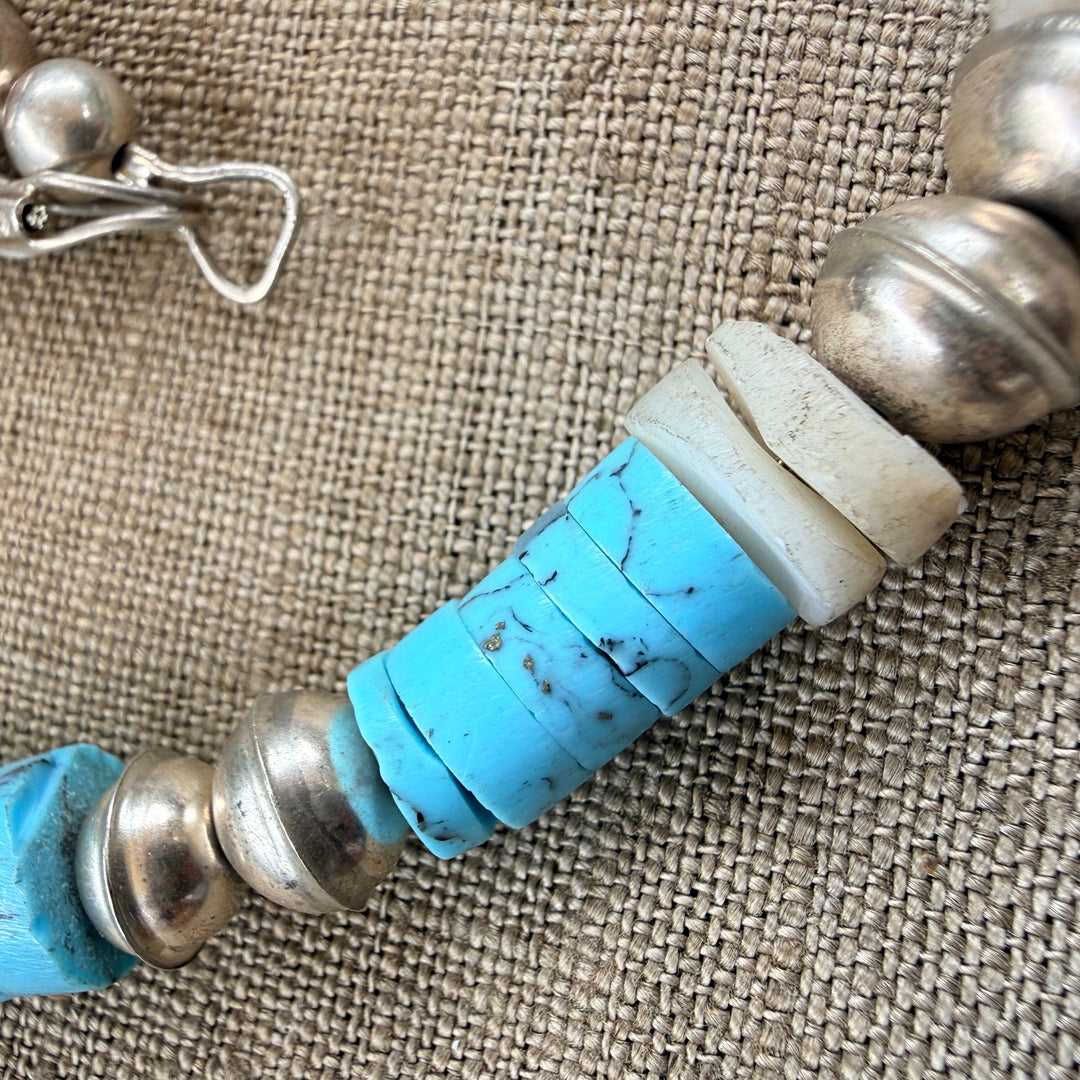 Sterling Silver Naja Turquoise Beaded Necklace