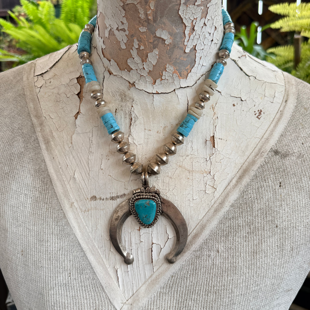 Sterling Silver Naja Turquoise Beaded Necklace