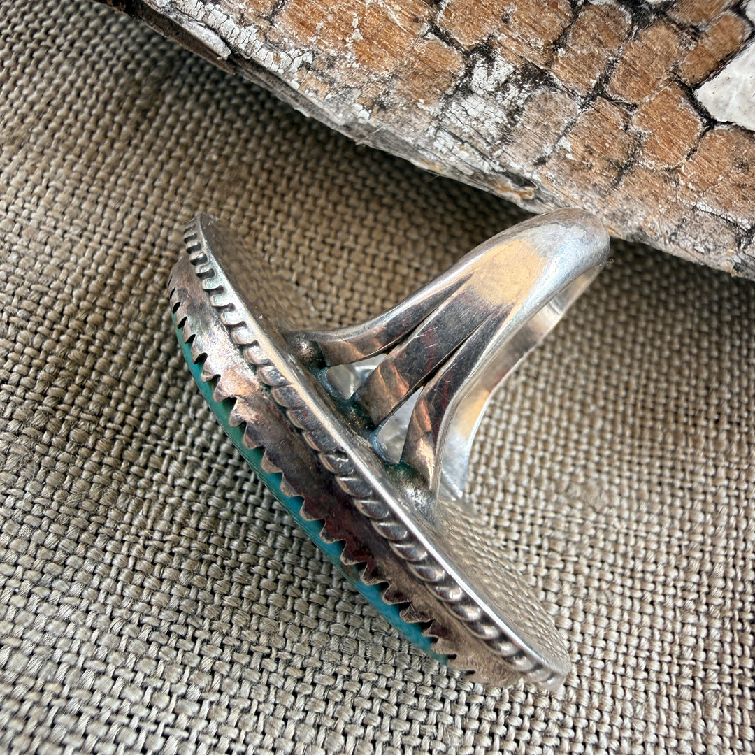Vintage Navajo Sterling Silver Turquoise Ring Size 6 1/2