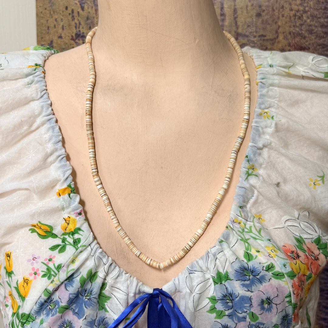 Vintage White Heishi Santo Domingo Necklace