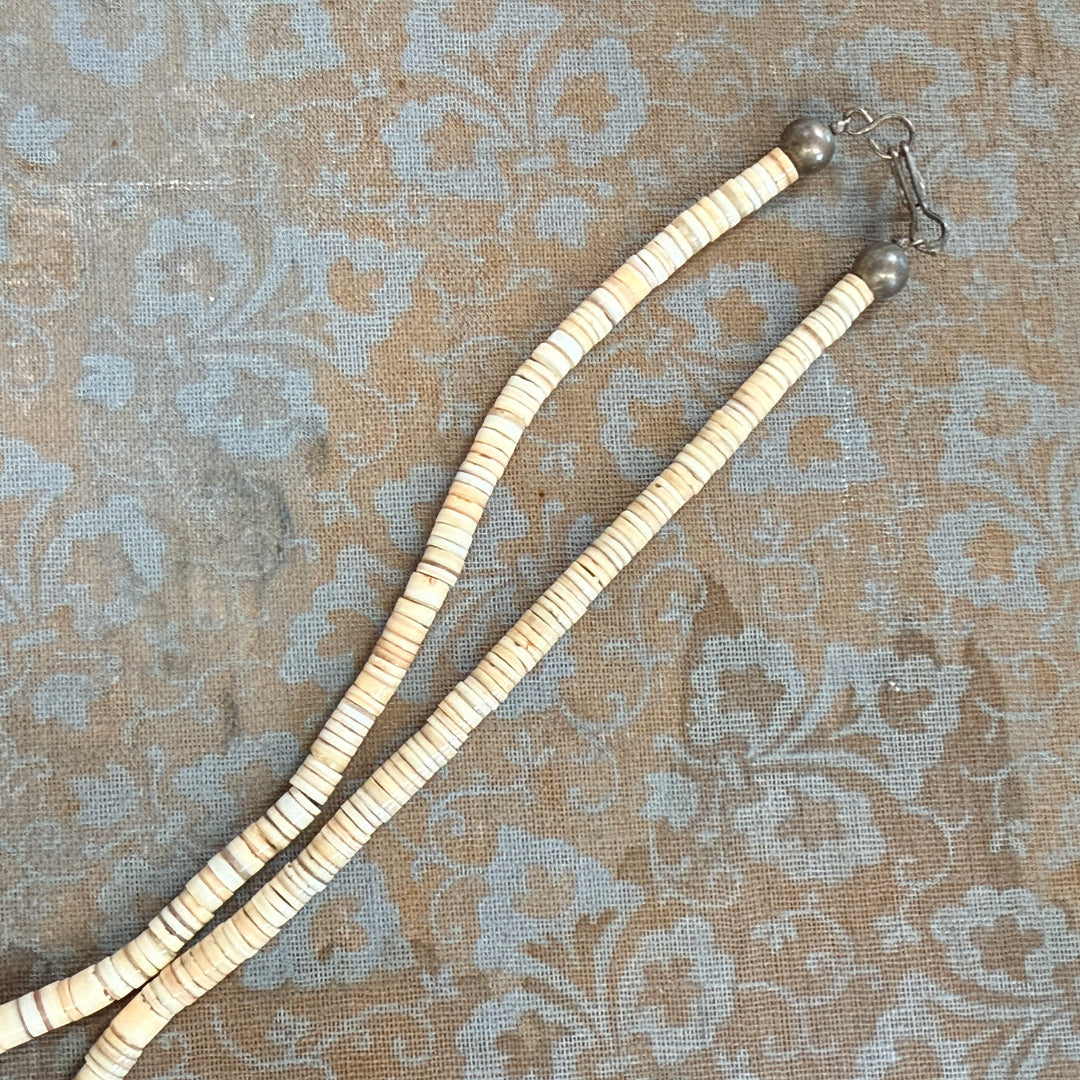 Vintage White Heishi Santo Domingo Necklace