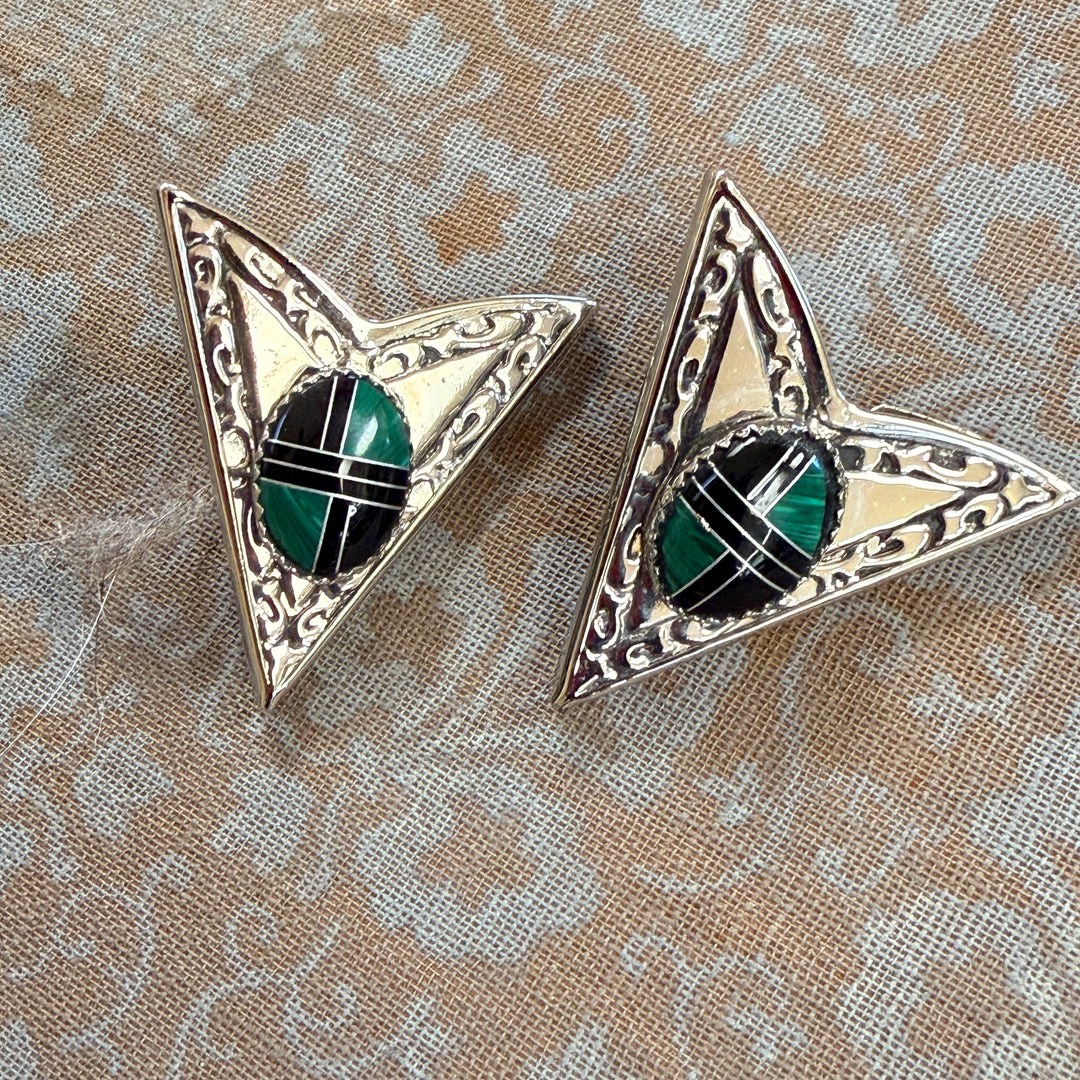 Western Shirt Collar Corners Nickel Silver Inlay
