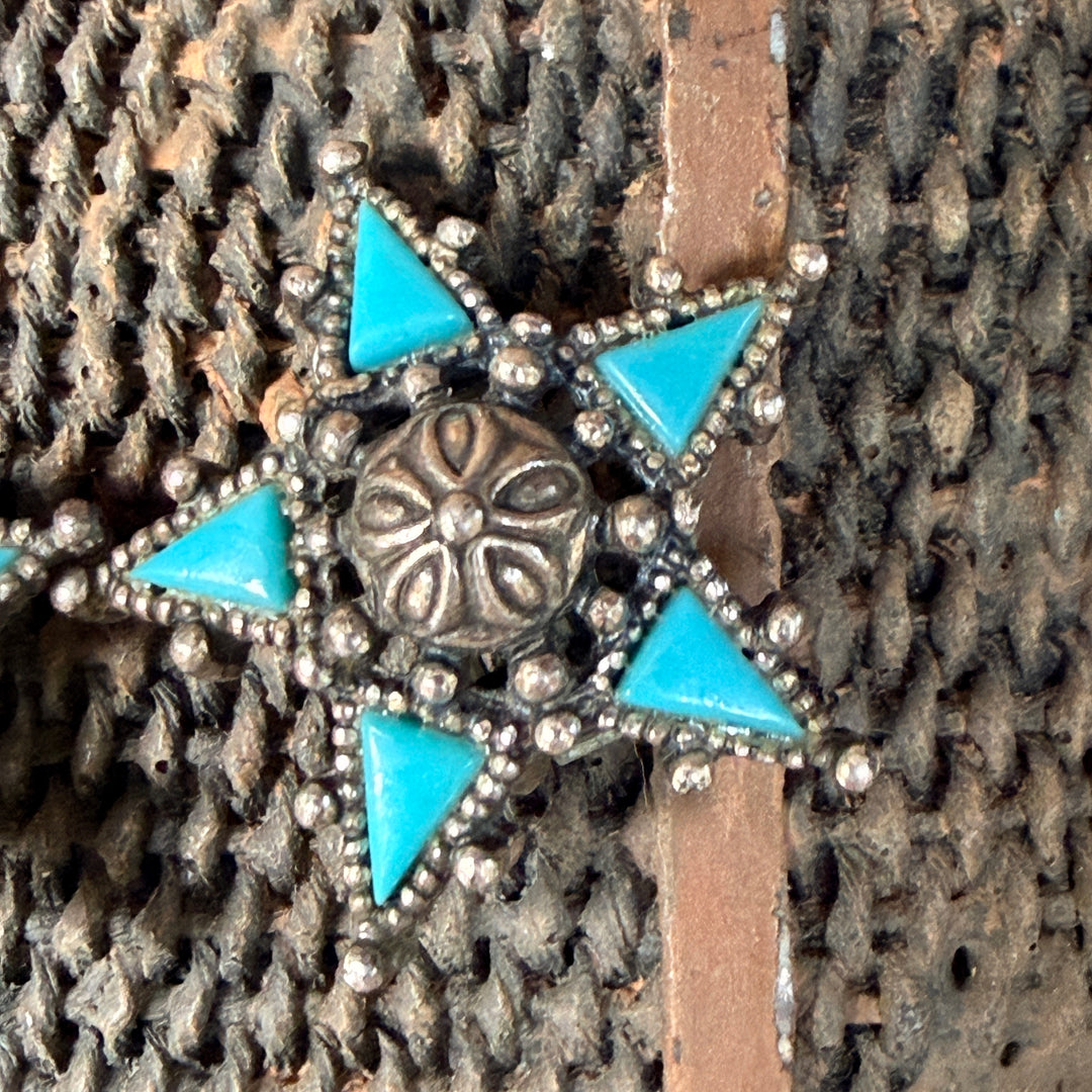 Vintage Costume Grade Southwestern Star Clip On Earrings