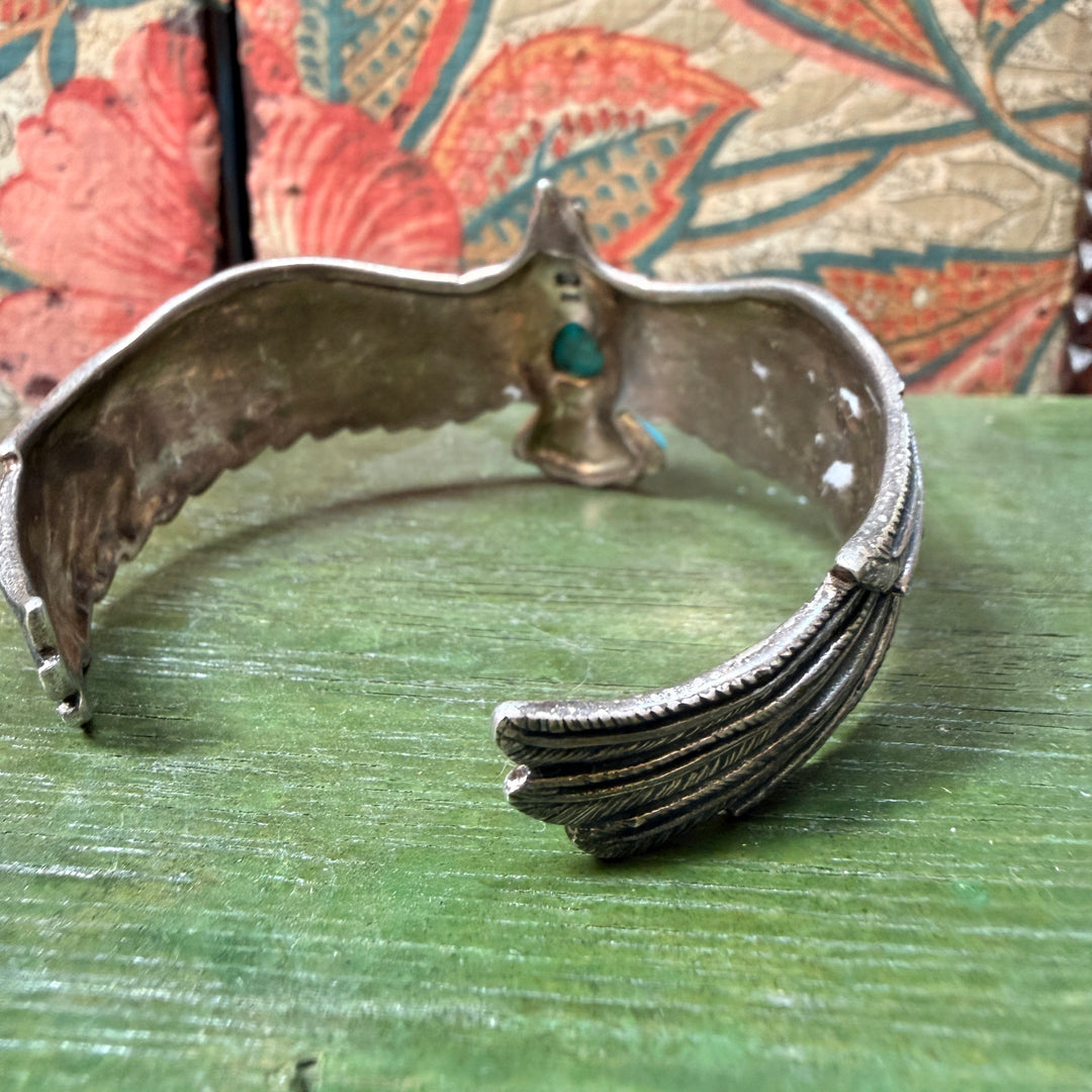 Sterling Silver and Turquoise Eagle in Flight Bracelet