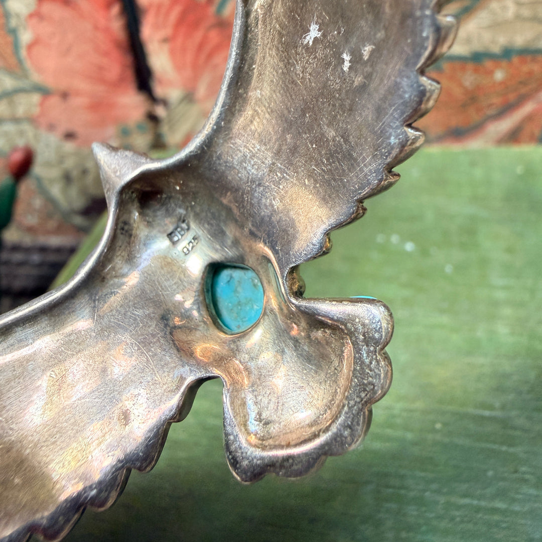 Sterling Silver and Turquoise Eagle in Flight Bracelet