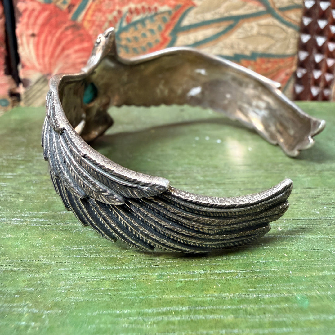 Sterling Silver and Turquoise Eagle in Flight Bracelet