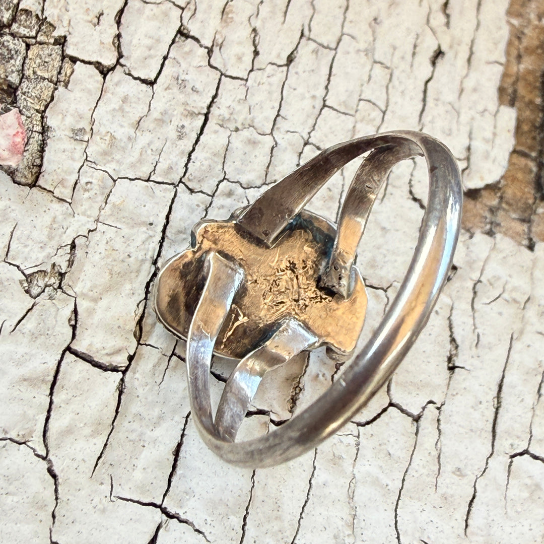Vintage Navajo Sterling Silver & Turquoise Ring Size 8