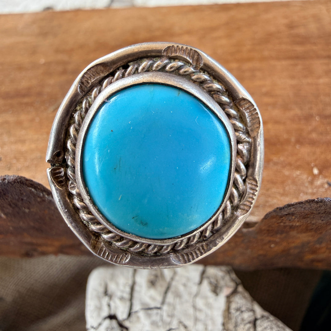 Vintage Navajo Sterling Silver & Turquoise Ring Size 7