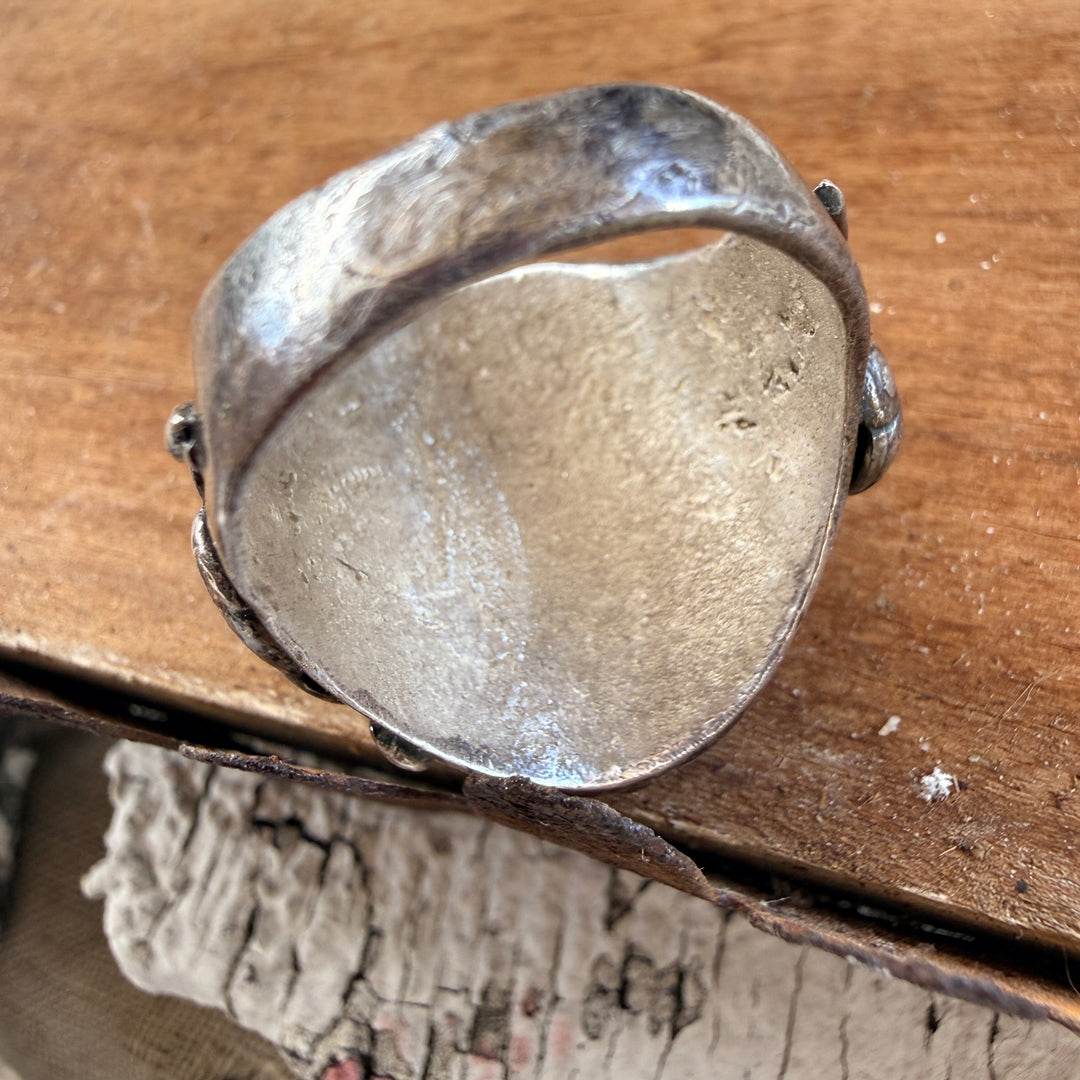 Vintage Navajo Sterling Silver & Turquoise Chunky Ring Size 12