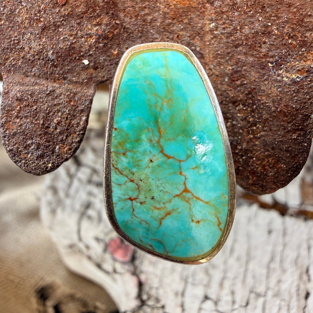 Vintage Sterling Silver & Turquoise Clip On Earrings Southwestern