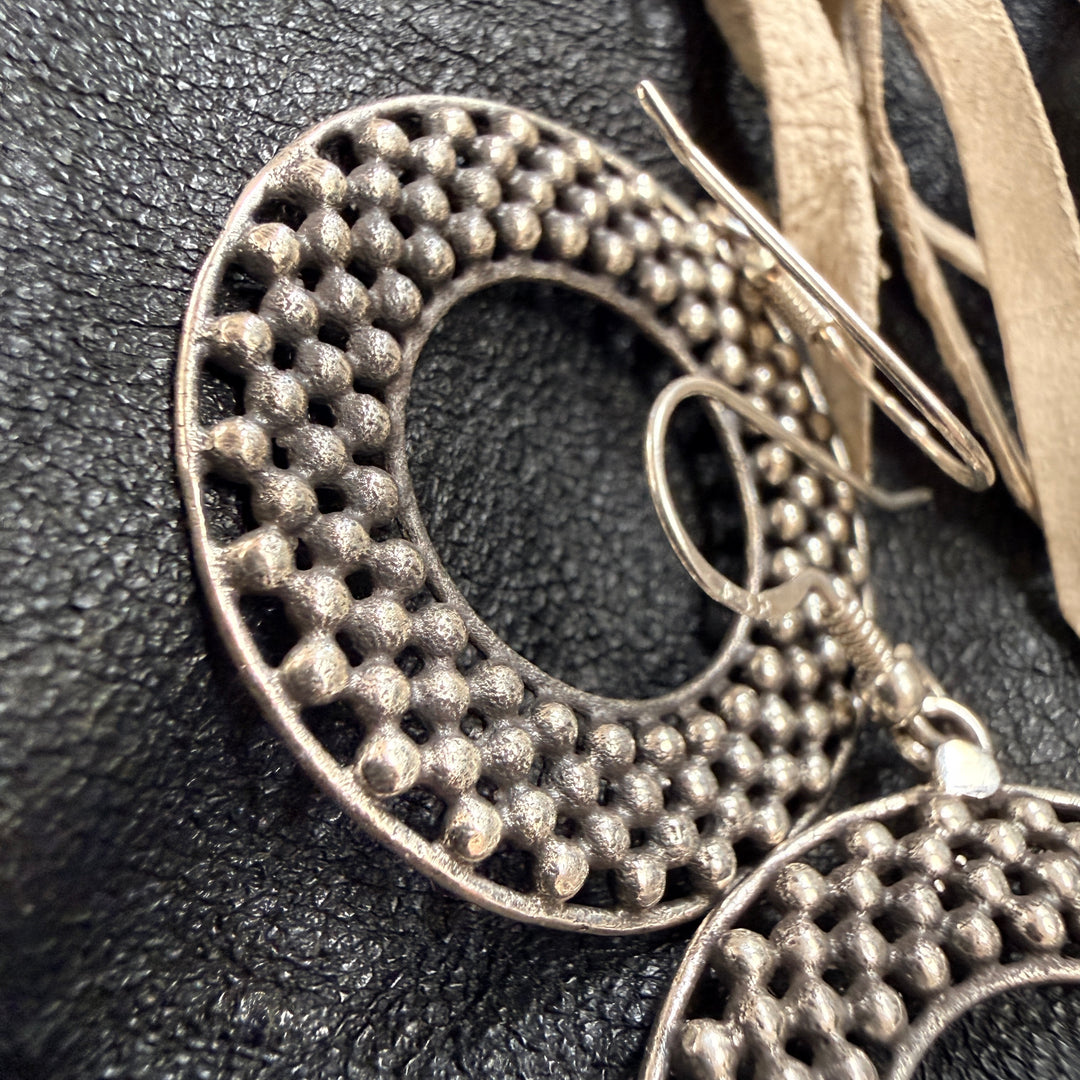 Vintage Sterling Silver Hoop Pierced Earrings
