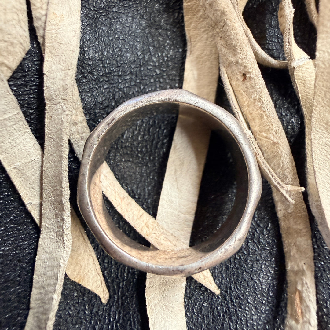 Sterling Silver Stamp Decorated Band Ring Size 6