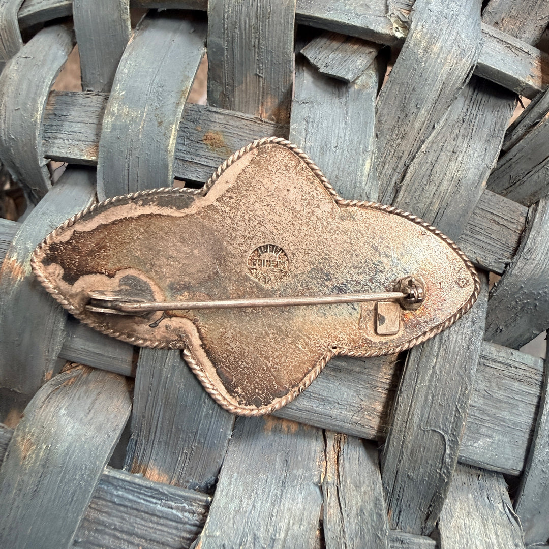 Large Vintage Sterling Silver Brooch Pin