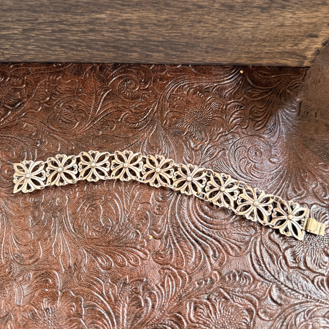 Vintage Sterling Silver Lacy Panel Bracelet
