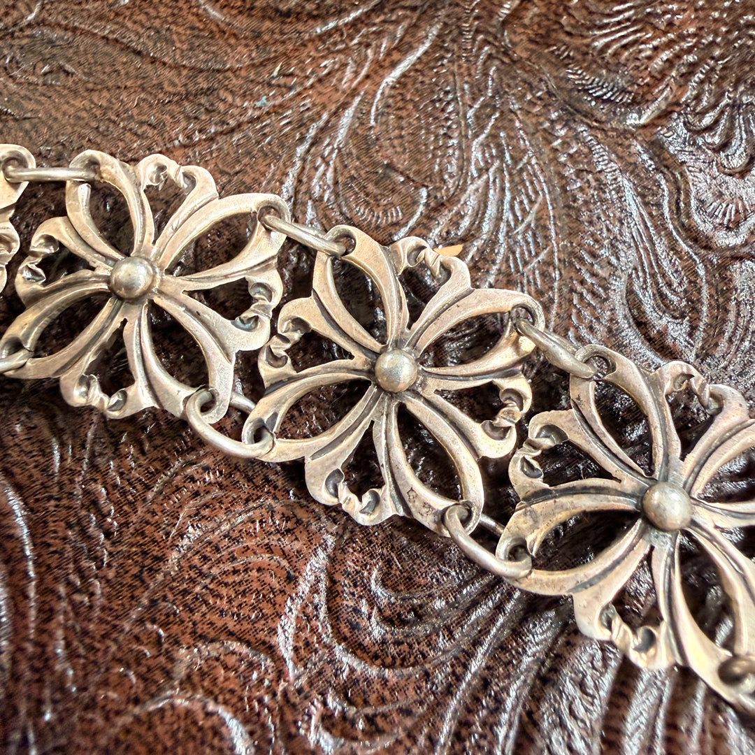 Vintage Sterling Silver Lacy Panel Bracelet