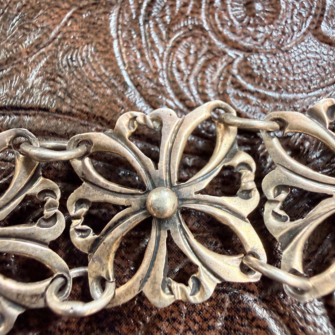 Vintage Sterling Silver Lacy Panel Bracelet