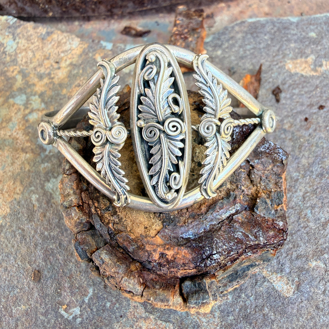 Navajo Sterling Silver Appliqué Cuff Bracelet