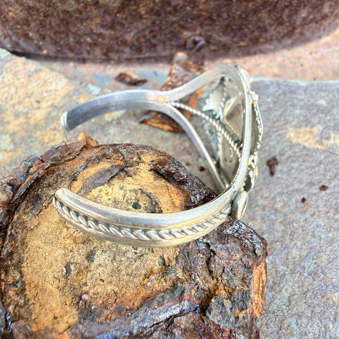 Navajo Sterling Silver Appliqué Cuff Bracelet