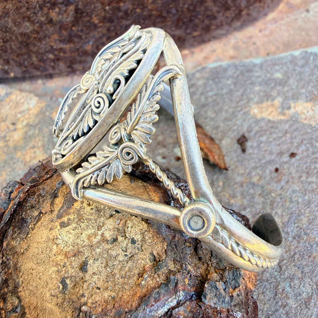 Navajo Sterling Silver Appliqué Cuff Bracelet