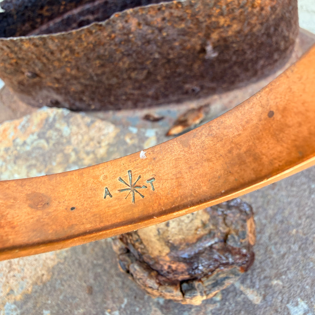 Vintage Navajo Stamp Stamped Heavy Solid Copper Cuff Bracelet