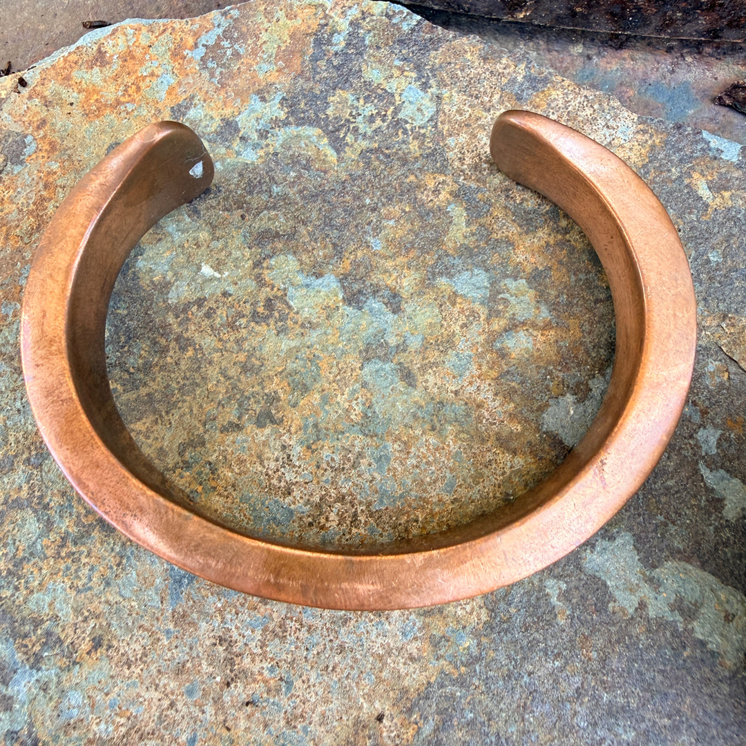 Vintage Navajo Stamp Stamped Heavy Solid Copper Cuff Bracelet