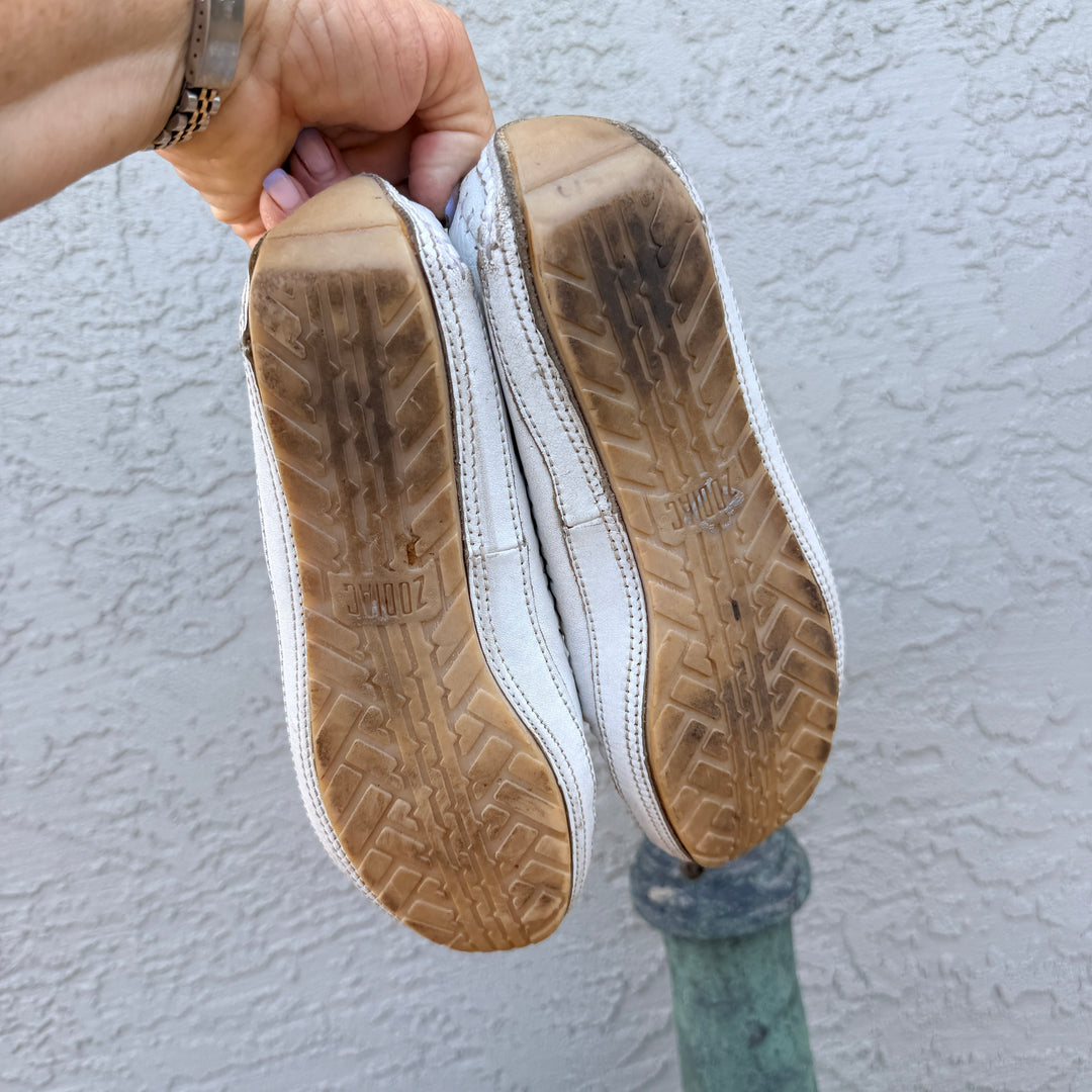 Vintage 1980s Zodiac Leather Moccasins Horse Pattern "Kirby" 8