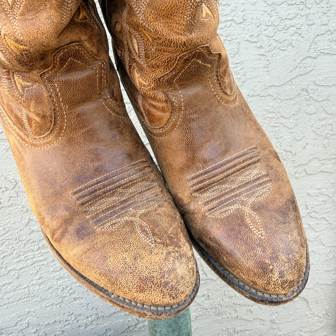 Brown Distressed Leather Cowgirl Boots Ariat Style 10014100 Size 6