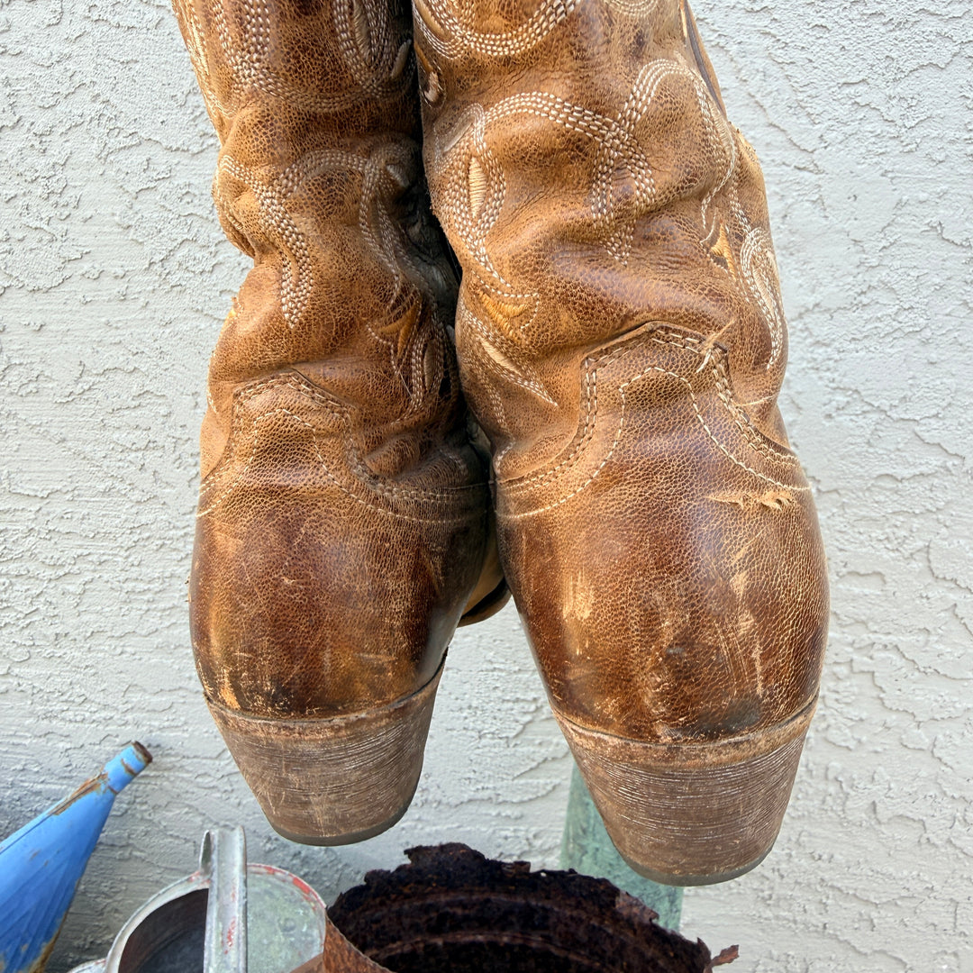 Brown Distressed Leather Cowgirl Boots Ariat Style 10014100 Size 6