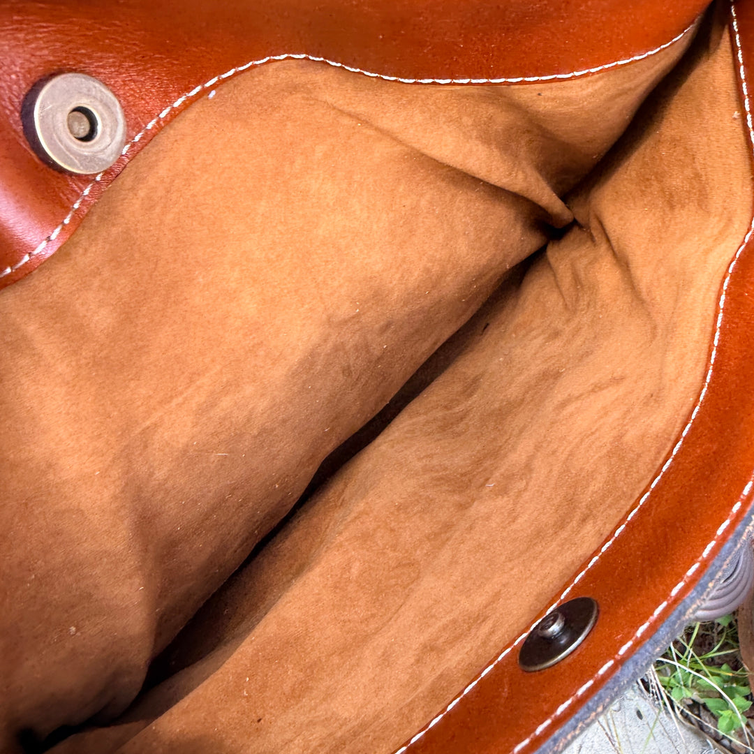 Brown Tooled Leather Shoulder Bag Patricia Nash