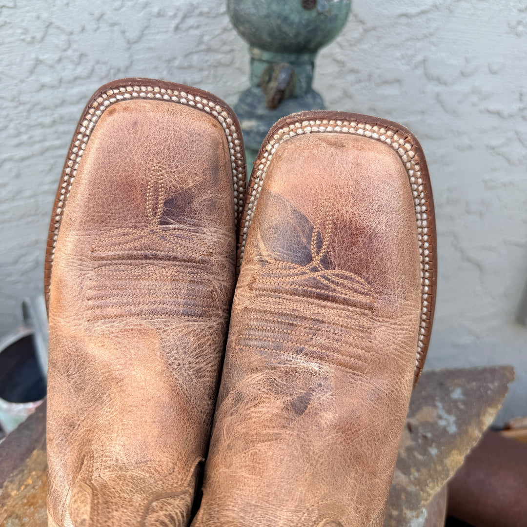 Distressed Brown Leather Cowgirl Boot Square Toe Idyllwild By Miranda Lambert 8