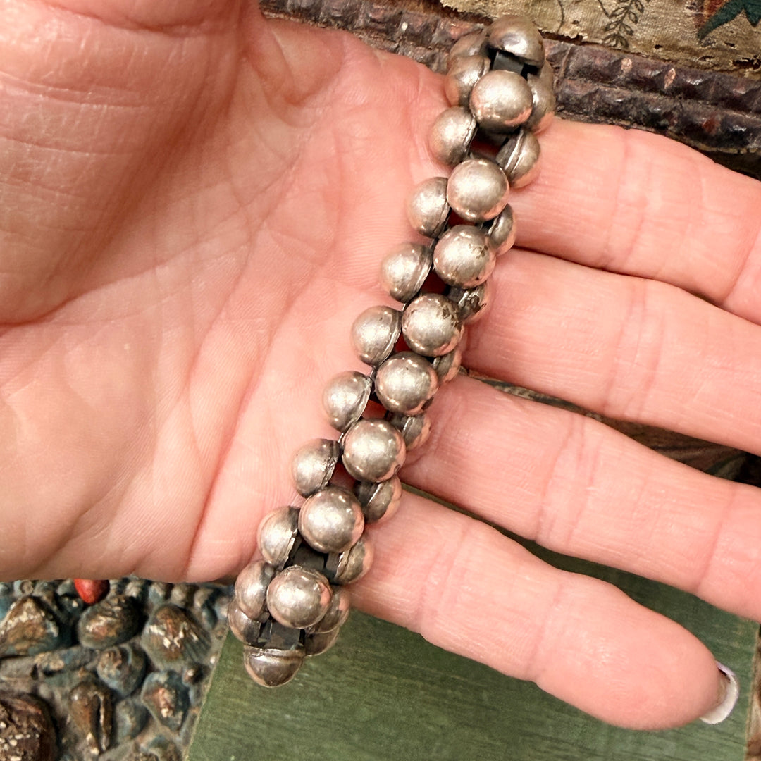Vintage  Sterling Silver Red Sardonyx Carnelian Charm Bracelet